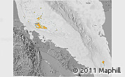 Political 3D Map of Archipelagos, desaturated