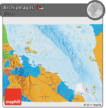Political 3D Map of Archipelagos