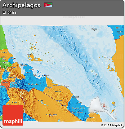Political 3D Map of Archipelagos