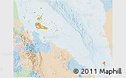 Political 3D Map of Archipelagos, lighten