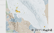 Political 3D Map of Archipelagos, lighten, semi-desaturated