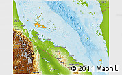 Political 3D Map of Archipelagos, physical outside