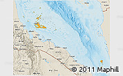 Political 3D Map of Archipelagos, shaded relief outside