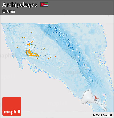 Political 3D Map of Archipelagos, single color outside