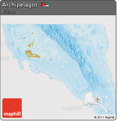 Political 3D Map of Archipelagos, single color outside