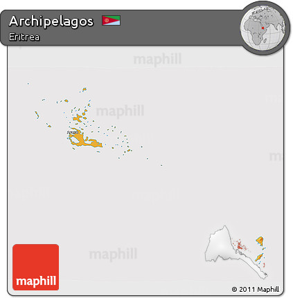 Political Shades 3D Map of Archipelagos, cropped outside