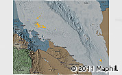 Political Shades 3D Map of Archipelagos, darken, semi-desaturated