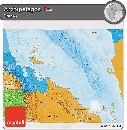 Political Shades 3D Map of Archipelagos