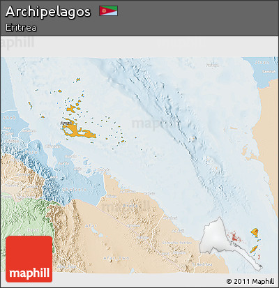 Political Shades 3D Map of Archipelagos, lighten