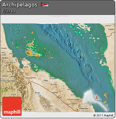 Political Shades 3D Map of Archipelagos, satellite outside