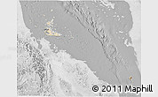 Satellite 3D Map of Archipelagos, lighten, desaturated