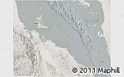 Satellite 3D Map of Archipelagos, lighten, semi-desaturated