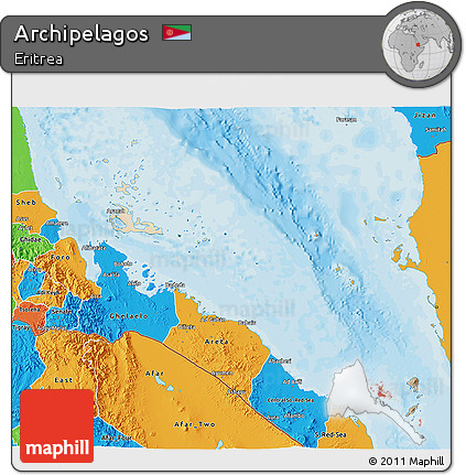 Satellite 3D Map of Archipelagos, political outside