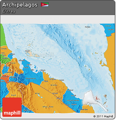 Satellite 3D Map of Archipelagos, political outside