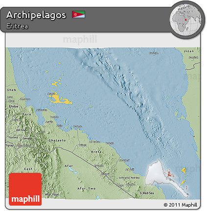 Savanna Style 3D Map of Archipelagos