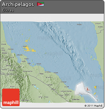 Savanna Style 3D Map of Archipelagos