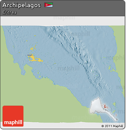 Savanna Style 3D Map of Archipelagos, single color outside