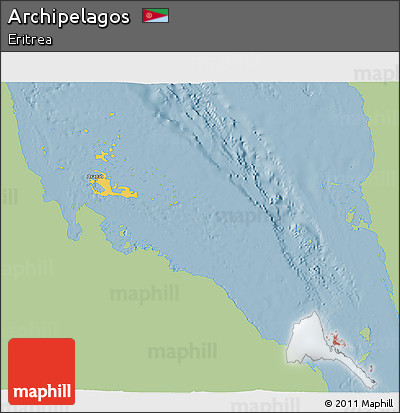 Savanna Style 3D Map of Archipelagos, single color outside