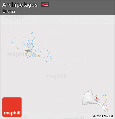 Shaded Relief 3D Map of Archipelagos, cropped outside