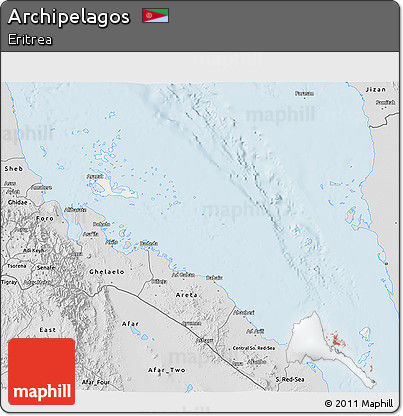 Silver Style 3D Map of Archipelagos