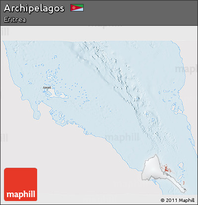 Silver Style 3D Map of Archipelagos, single color outside