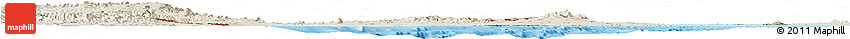 Satellite Horizon Map of Archipelagos, shaded relief outside