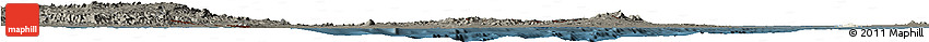 Shaded Relief Horizon Map of Archipelagos, darken