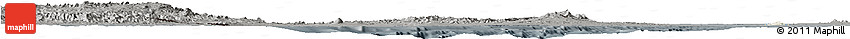 Shaded Relief Horizon Map of Archipelagos, darken, semi-desaturated