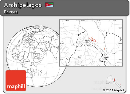 Blank Location Map of Archipelagos, within the entire country