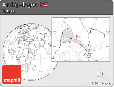 Blank Location Map of Archipelagos, highlighted country
