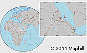 Gray Location Map of Archipelagos, within the entire country