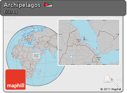 Gray Location Map of Archipelagos