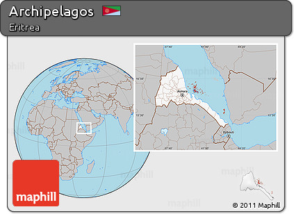 Gray Location Map of Archipelagos, highlighted country