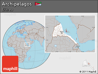 Gray Location Map of Archipelagos, highlighted country