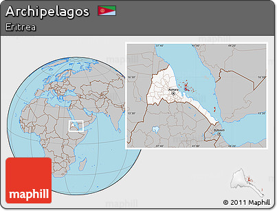 Gray Location Map of Archipelagos, highlighted country