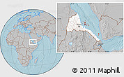 Gray Location Map of Archipelagos, highlighted country, hill shading