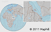 Gray Location Map of Archipelagos, hill shading