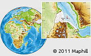 Physical Location Map of Archipelagos, highlighted country, within the entire country