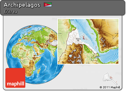 Physical Location Map of Archipelagos, highlighted country