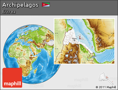Physical Location Map of Archipelagos, highlighted country