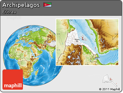 Physical Location Map of Archipelagos, highlighted country
