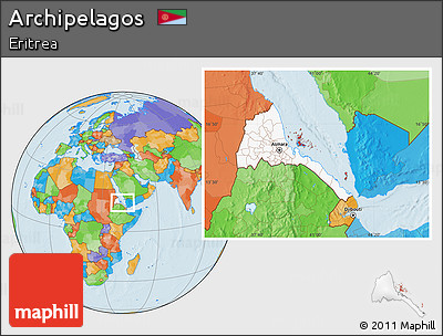 Political Location Map of Archipelagos, highlighted country