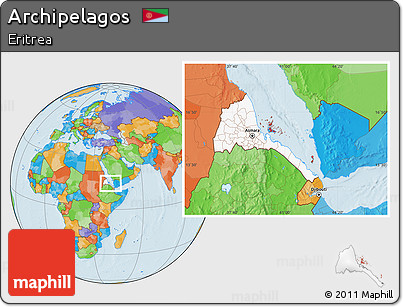 Political Location Map of Archipelagos, highlighted country