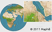 Satellite Location Map of Archipelagos, within the entire country
