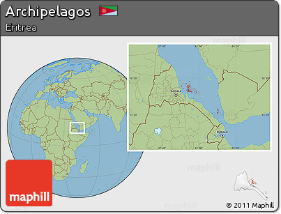 Savanna Style Location Map of Archipelagos