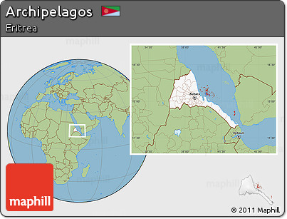 Savanna Style Location Map of Archipelagos, highlighted country, within the entire country