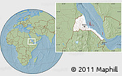 Savanna Style Location Map of Archipelagos, highlighted country, within the entire country, hill shading