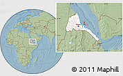 Savanna Style Location Map of Archipelagos, highlighted country, hill shading