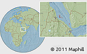 Savanna Style Location Map of Archipelagos, hill shading