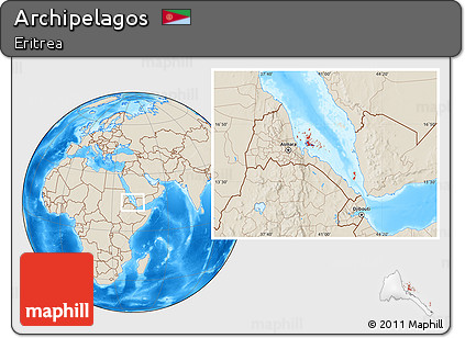 Shaded Relief Location Map of Archipelagos